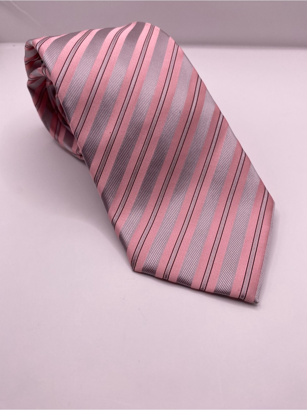Sarar Pink Striped Silk Tie
